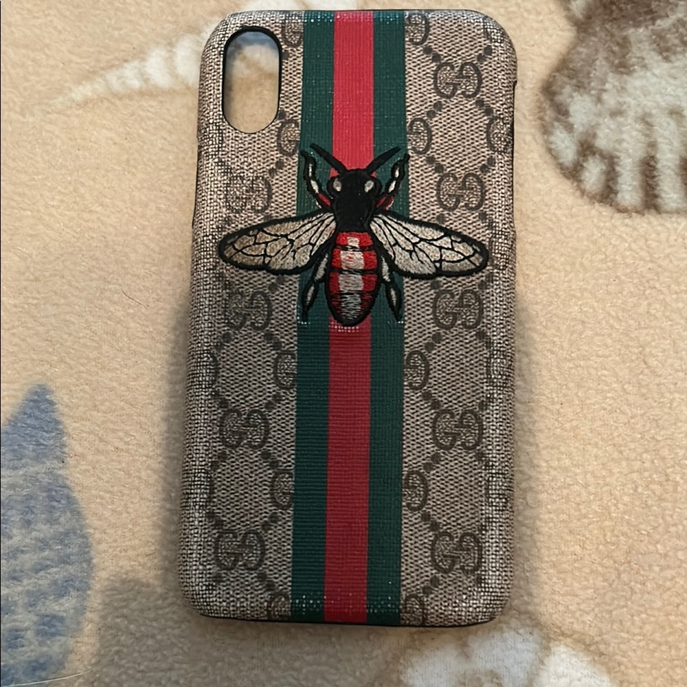 Gucci Beige and Red Designer Phone Case